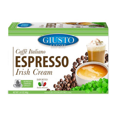 Giusto Sapore Caffe Italiano Espresso Italian Roasted Irish Cream Coffee - 8 Nespresso Compatible Capsules - Giusto Sapore