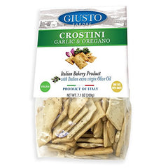 Giusto Sapore Garlic & Oregano Crostini Crackers 7.1oz. with Italian Extra Virgin Oil - Giusto Sapore