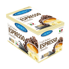 Giusto Sapore Caffe Italiano Espresso Italian Roasted Vanilla Coffee - 48 Nespresso Compatible Capsules - Giusto Sapore