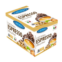 Giusto Sapore Caffe Italiano Espresso Italian Roasted Hazelnut Coffee - 48 Nespresso Compatible Capsules - Giusto Sapore