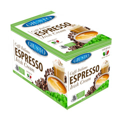 Giusto Sapore Caffe Italiano Espresso Italian Roasted Irish Cream Coffee - 32 Nespresso Compatible Capsules - Giusto Sapore