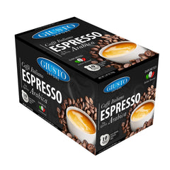 Giusto Sapore Caffe Italiano Espresso Italian Roasted Top Quality Arabica Coffee - 10 Easy Serving Espresso Pods - Giusto Sapore