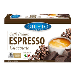 Giusto Sapore Caffe Italiano Espresso Italian Roasted Chocolate Coffee - 8 Nespresso Compatible Capsules - Giusto Sapore